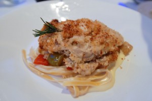 25 Disney Alaska Cruise food Fettuccine with Parmesan Crusted Chicken | domesticated-engineer.com