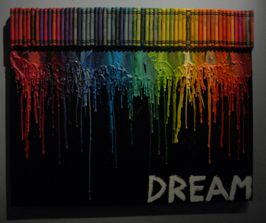 DIY Crayon Art with black background 