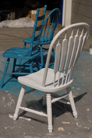 Painting thrift store chairs