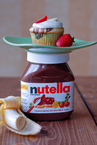 Strawberry, Banana & Nutella Crepe Cupcakes