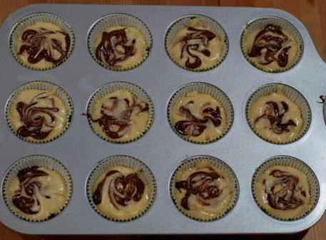 Nutella swirl cupcake