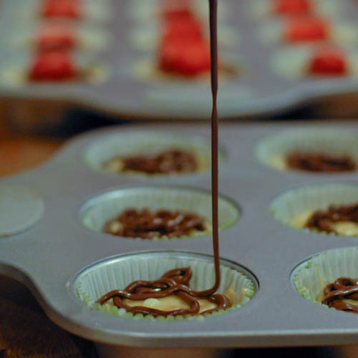 strawberry banana nutella crepe cupcakes