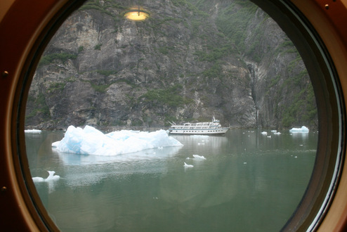 Disney Alaska Cruise iceberg through Port hole