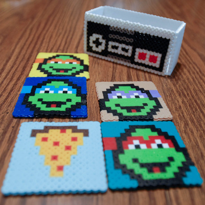 Nintendo and Ninja Turtle 8-bit drink Coasters