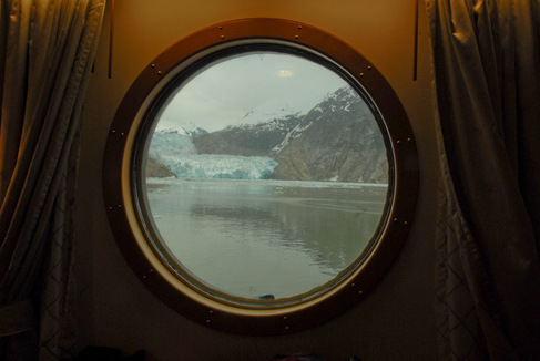 Disney Alaska Cruise Glacier through Port hole
