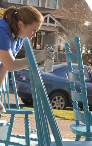 Painting thrift store chairs